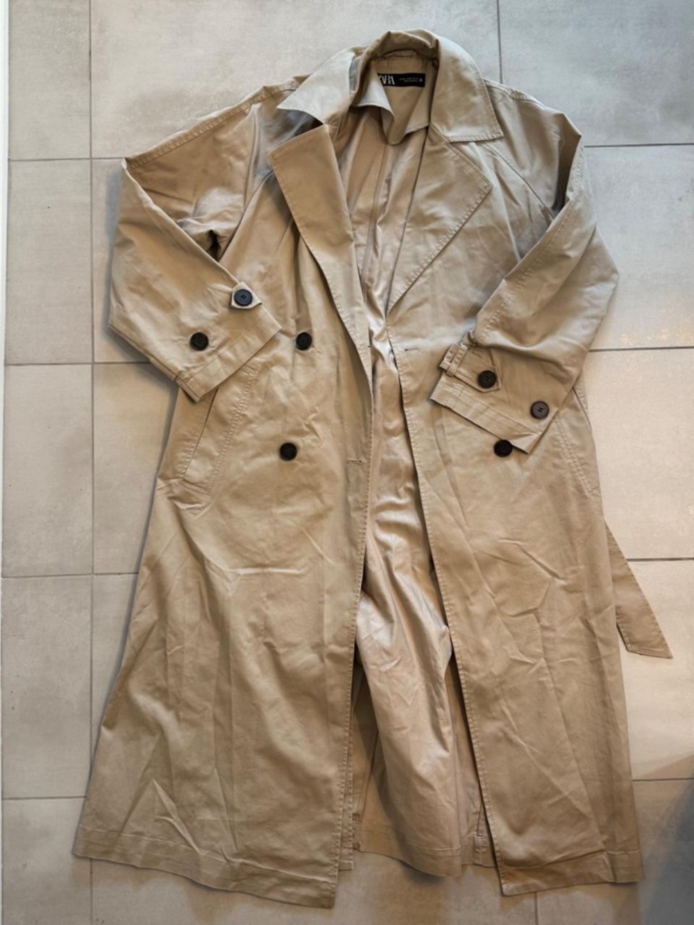 ZARA long trench coat in beige